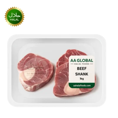 Fresh beef shank 1kg halal bone-in cut for stew and soup