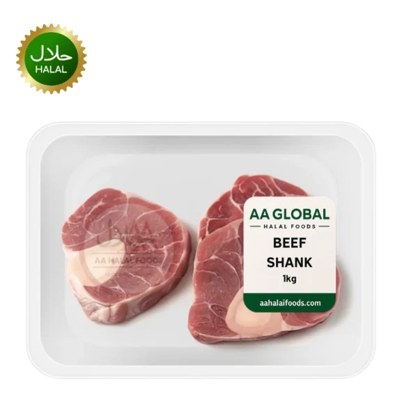 Fresh beef shank 1kg halal bone-in cut for stew and soup