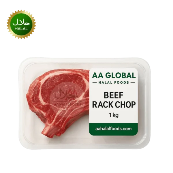 Beef Rack Chop 1kg fresh halal beef rack chops premium quality bone-in meat hygienically packed raw meat for grill BBQ and roast cooking
