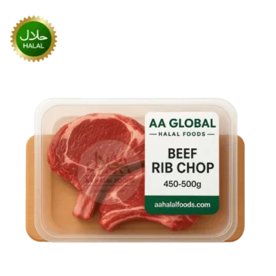 Beef Rib Chop 2pcs 450-500g fresh halal beef rib chops premium quality bone-in meat hygienically packed raw meat for grill and BBQ cooking