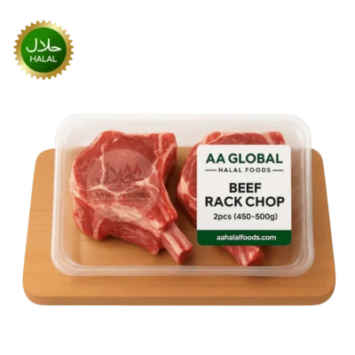 Beef Rack Chop 2pcs 450–500g fresh tender halal meat pack