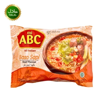 ABC Beef Noodles 70g instant noodles with rich beef flavor
