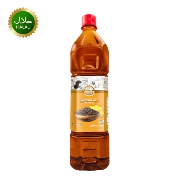 Ambika mustard oil 1 liter bottle pure cooking oil natural aroma kitchen use