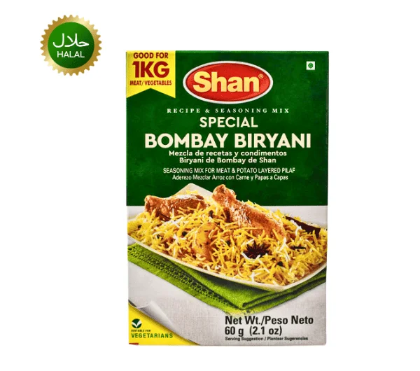 Special Bombay Biryani 60g Shan premium spice mix for biryani rich aroma authentic flavor hygienically packed seasoning for cooking