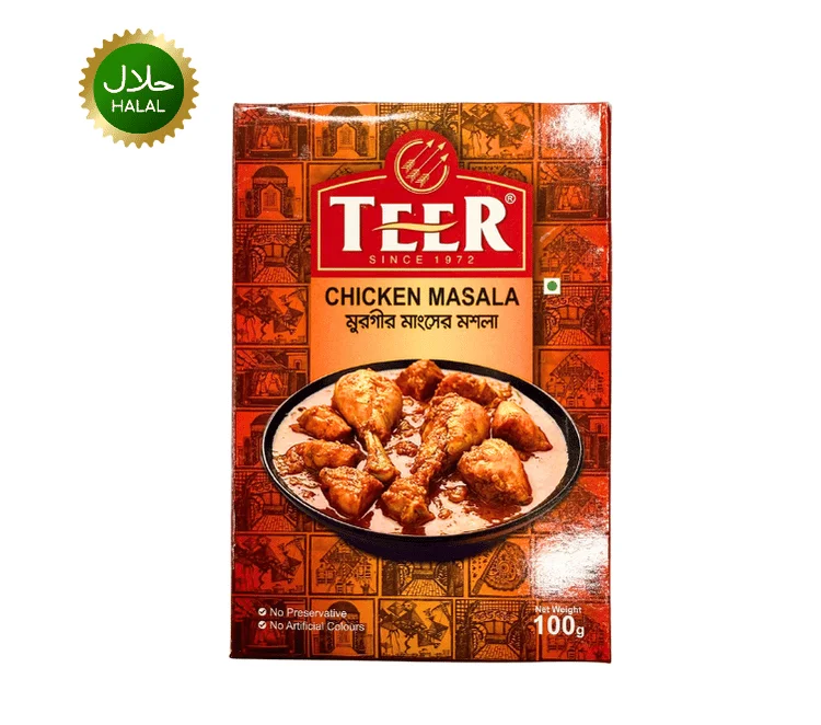 Chicken Masala 100g (Teer) TEER Chicken Masala 100g spice mix packet for chicken curry cooking