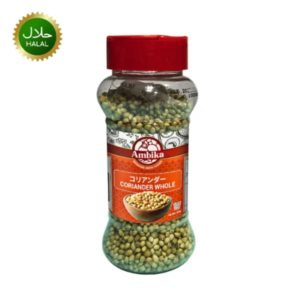 Coriander Whole 50g Dhania Gota Ambika premium quality coriander seeds fresh spice hygienically packed for curry and masala cooking