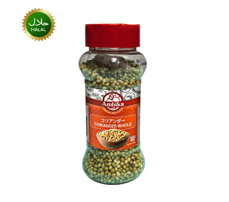 Coriander whole _dhania gota 50gm Coriander Whole 50g Dhania Gota Ambika premium quality coriander seeds fresh spice hygienically packed for curry and masala cooking