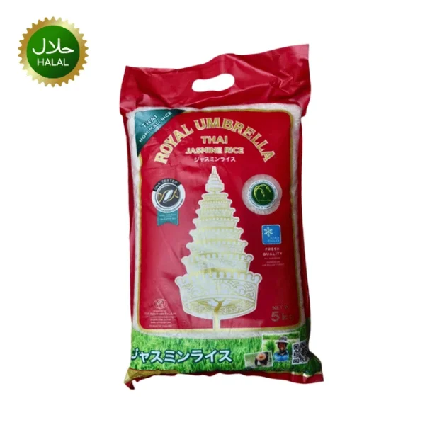 Jasmine Rice Royal Umbrella 5kg premium fragrant rice pack