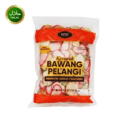 Kerupuk Bawang Pelangi 250g colorful crispy Indonesian snack pack