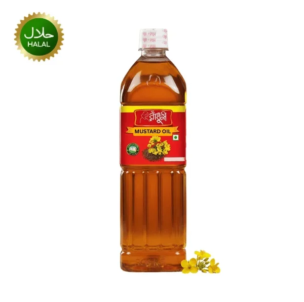Radhuni mustard oil 500ml bottle pure cooking oil natural aroma kitchen use