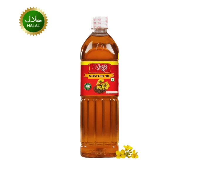 Radhuni mustard oil 500ml bottle pure cooking oil natural aroma kitchen use