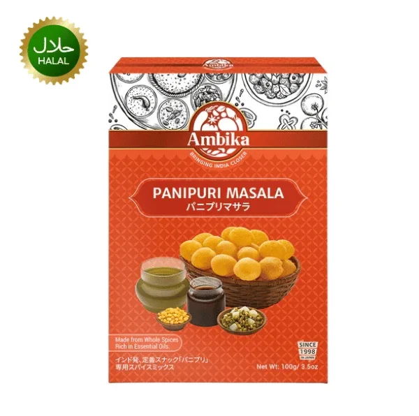 Pani Puri Masala 100g Ambika premium spice mix for pani puri water chaat tangy spicy flavor hygienically packed seasoning for snacks