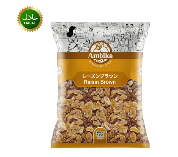 Raisin brownkismis 100g ¥195 Raisin Brown Kismis 500g Ambika premium quality dried grapes sweet healthy raisins hygienically packed for snacking and cooking