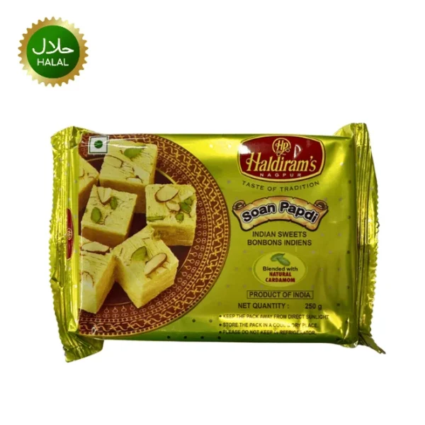 Haldirams Soan Papdi 250g cardamom flavored Indian sweet box