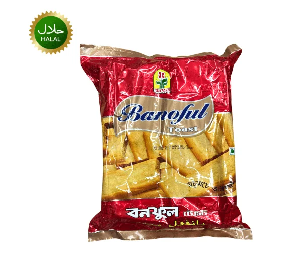 Banoful Plain Toast 300g crispy bread slices stacked ready for breakfast and snacks