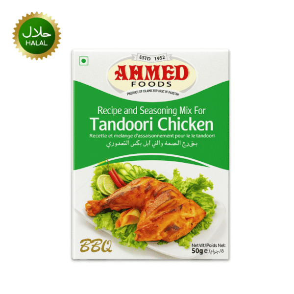 Tandoori Chicken Masala 50g Ahmed premium spice mix for grilled chicken smoky aroma rich flavor hygienically packed seasoning for BBQ cooking