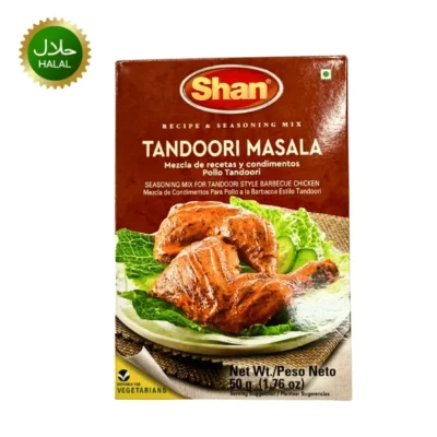 Tandoori Masala 50g Shan premium spice mix for grilled chicken smoky aroma rich BBQ flavor hygienically packed seasoning for cooking