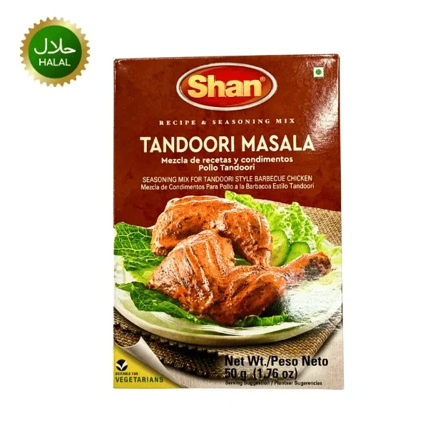 Tandoori Masala 50g Shan premium spice mix for grilled chicken smoky aroma rich BBQ flavor hygienically packed seasoning for cooking