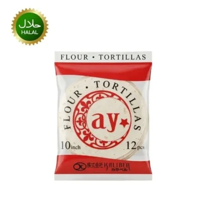 Flour Tortilla 10 Inch 12pcs soft chapati stacked and ready for making wraps, rolls and quick meals