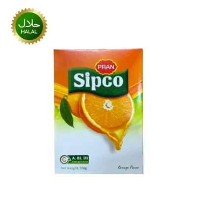 PRAN Sipco Orange Drink Powder 200g instant orange beverage mix pack