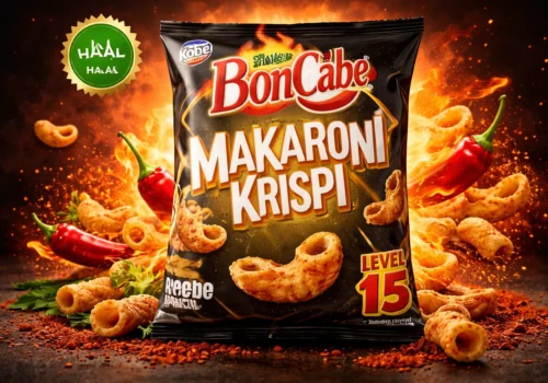 Kobe BonCabe Makaroni Krispi Level 15 spicy crunchy snack pack