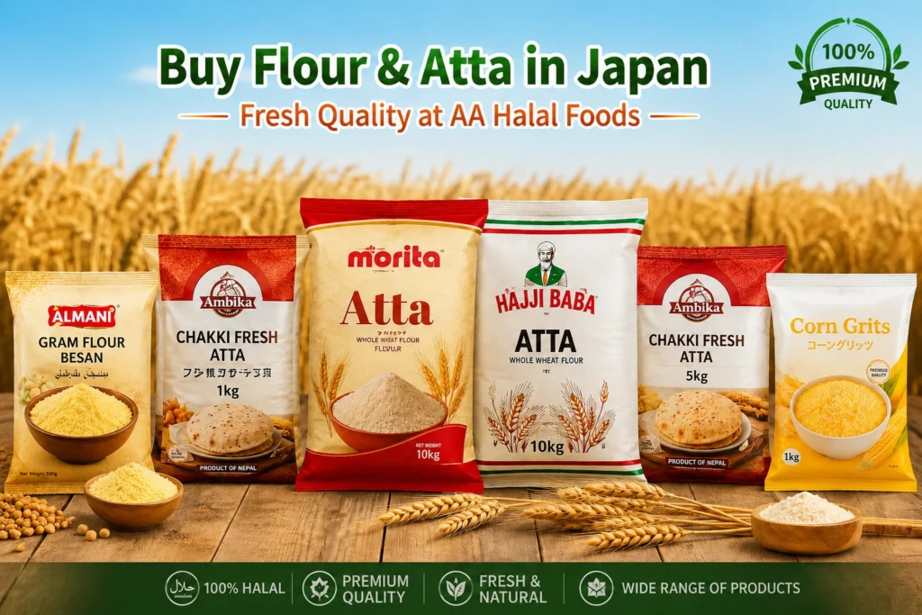 Fresh flour and atta collection in Japan AA Halal Foods