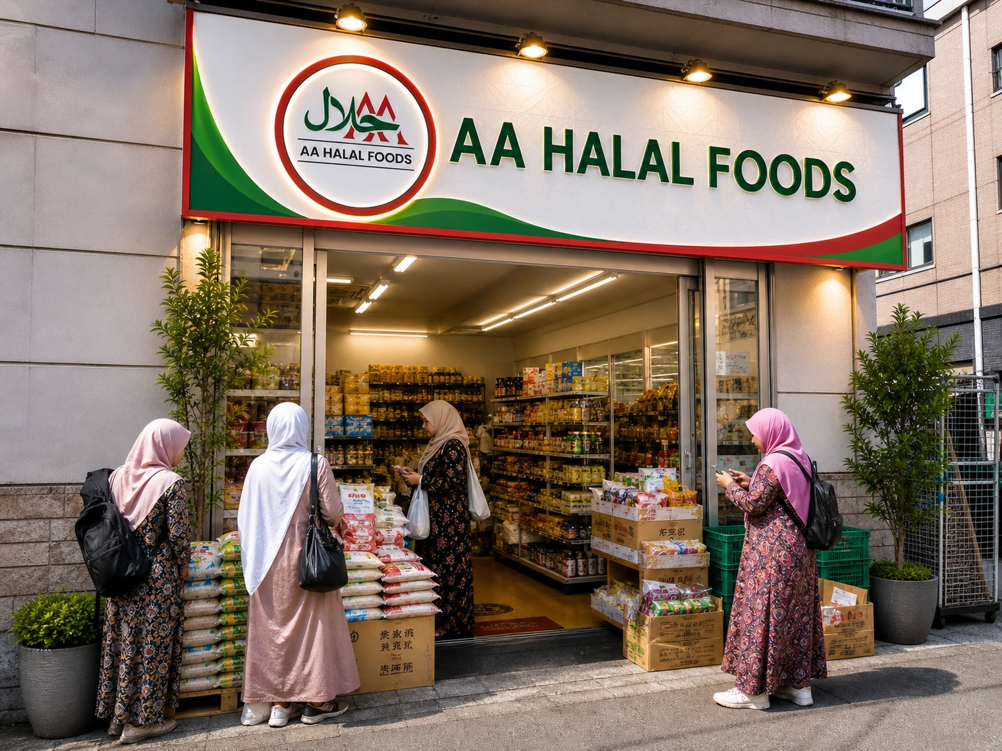 AA Halal Food Japan halal grocery store products display