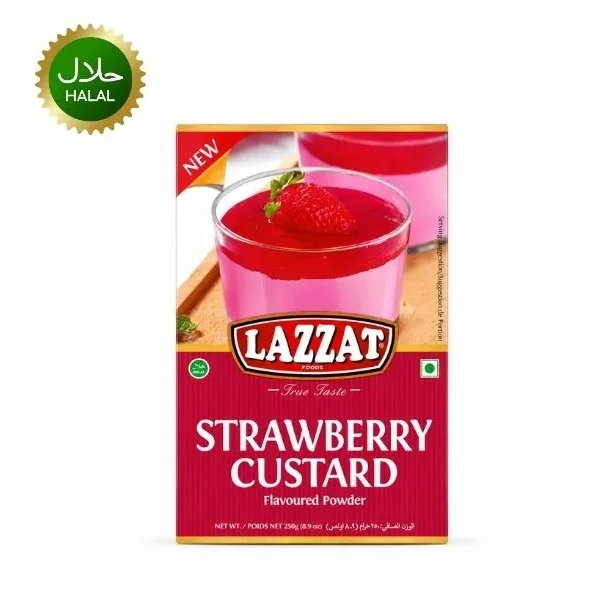 Strawberry Custard Powder 250g Lazzat dessert mix pack
