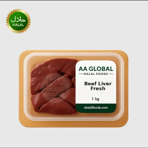 Fresh beef liver 1kg raw halal meat close-up Japan quality