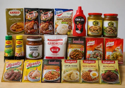 AA Halal Food seasoning items collection of spices and curry mixes in Japan store