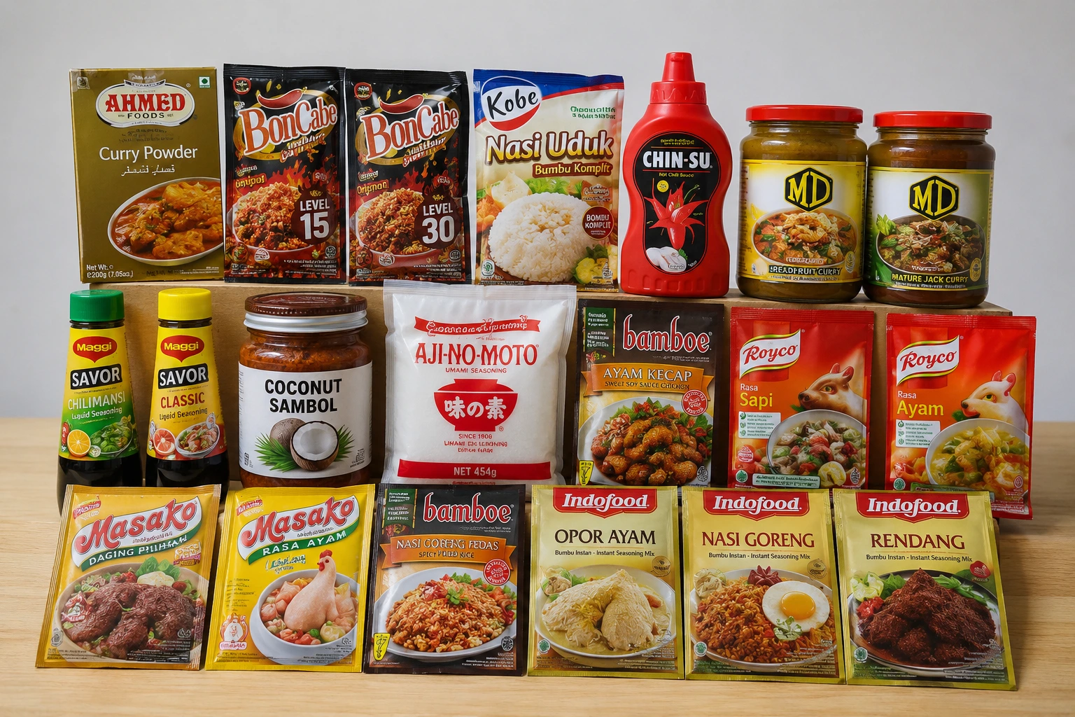AA Halal Food seasoning items collection of spices and curry mixes in Japan store